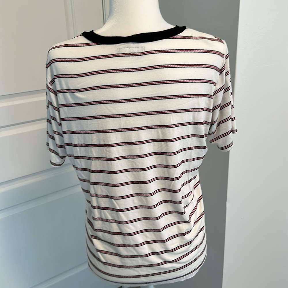 Michael Lauren | Red & Black Stripe Tee - Picture 3 of 4